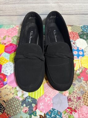 CL by Laundry Black Braided-Trim Women's Loafers